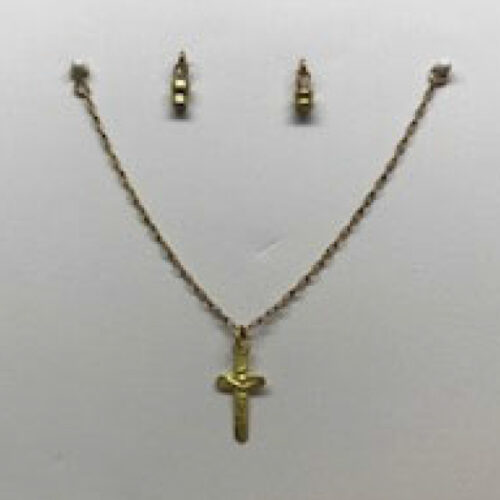 Devotion Crucifix on 3” Chain w/ Earrings