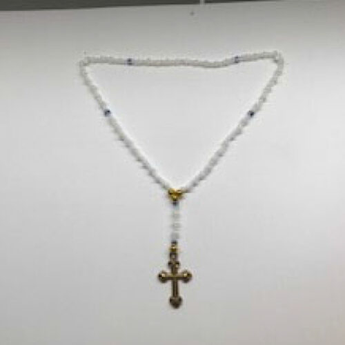 Devotion White and Blue Handmade Rosary