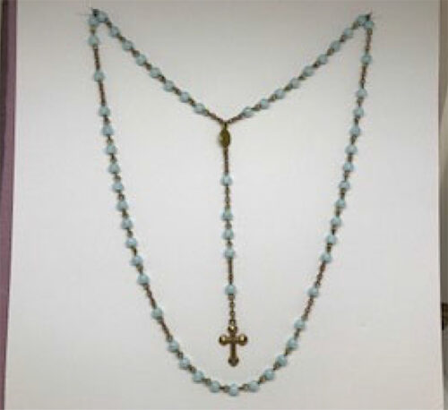 Vintage Pale Blue Glass Rosary